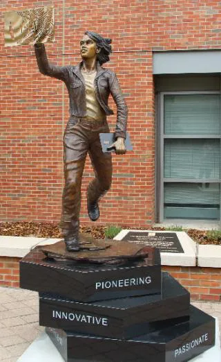 Female engineer statue on the Engineering campus