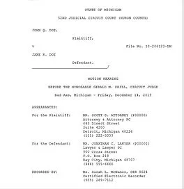 Michigan HB 4329 - Court Transcript Rate Increase Petition
