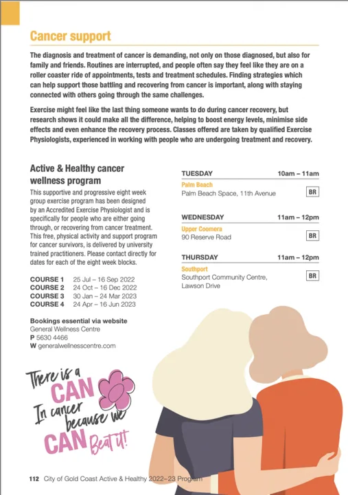 ACTIVE & HEALTHY EXERCISES FOR CANCER WARRIORS MID COAST