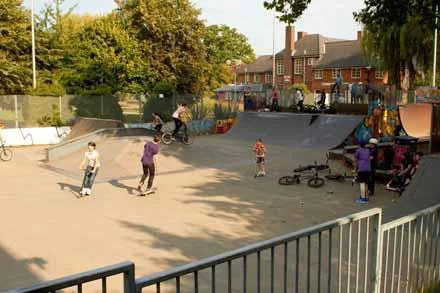 Farnborough skate park rain cover
