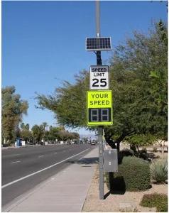 Support speed radar feedback sign on Old Arcata Road