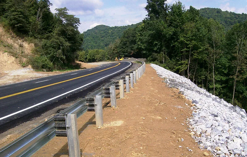 Guardrail installment on Harmony Road in Memory of Gage Lewis