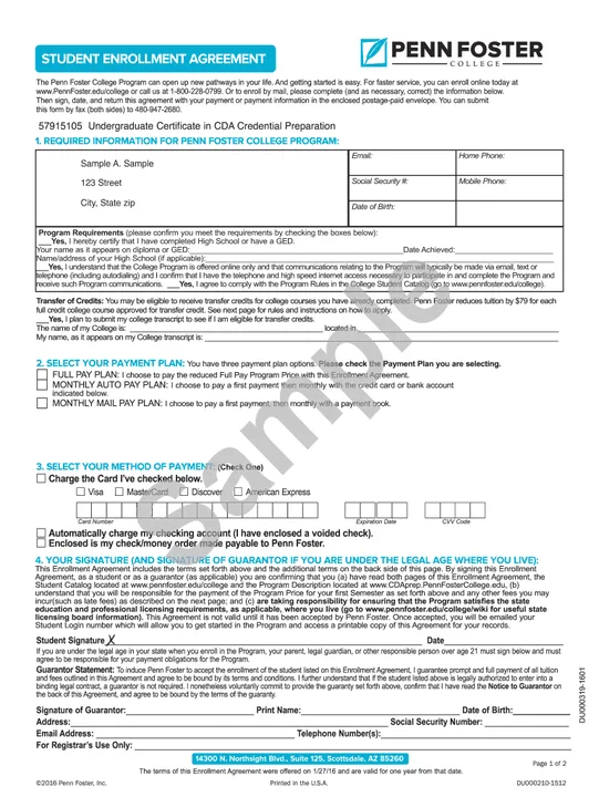 Request to postpone enrollment contract deadline