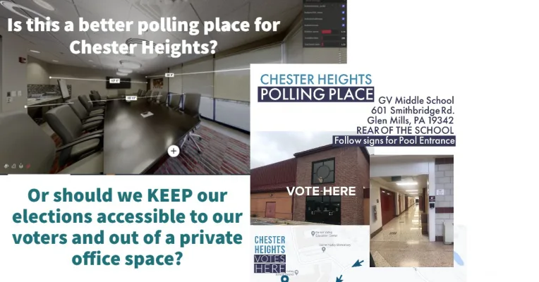 Keep Chester Heights Elections Accessible at Garnet Valley Middle School