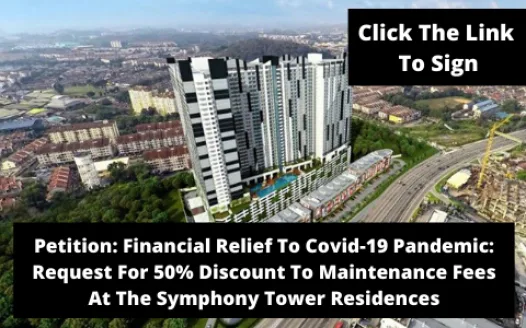 Financial Relief To Covid-19 Pandemic: Request For 50% Discount To Maintenance Fees At The Symphony Tower Residences