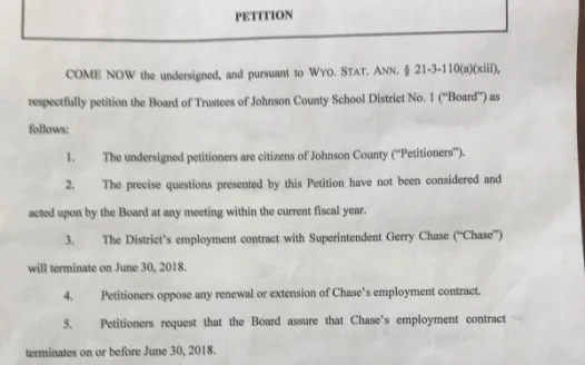 Termination of Dr. Gerry Chase Contract with JCSD #1