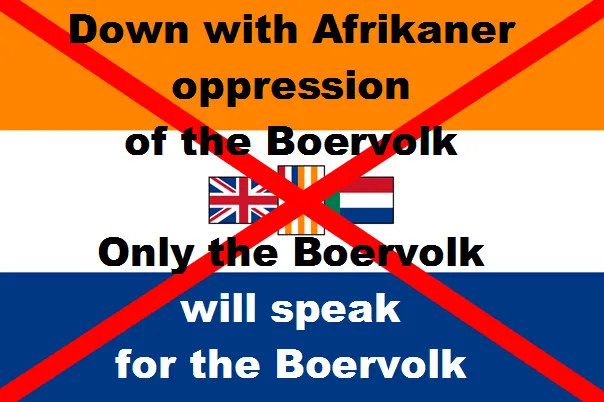 No Afrikaner Representation of the Boervolk