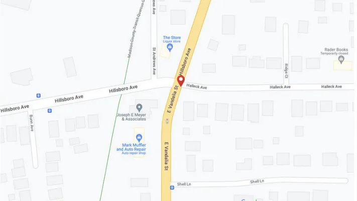 Improve the intersection at Halleck/Hillsboro Ave. and East Vandalia St./Route 157