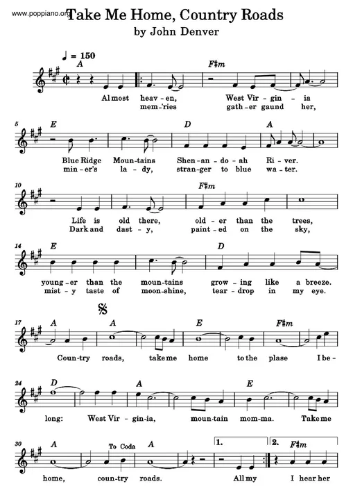 Sing Country Roads for the Monitor Assembly on Thursday