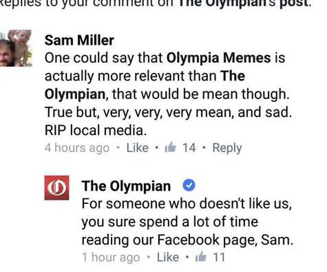 Let Sam Miller comment on The Olympians Facebook Page!