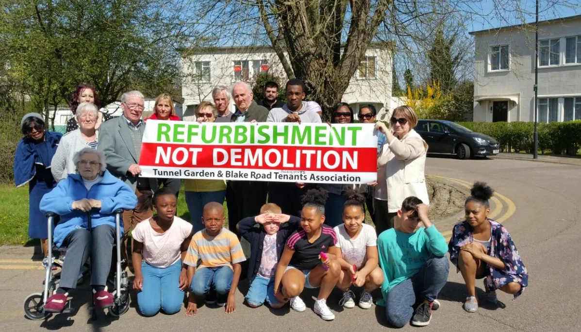 STOP HARINGEY COUNCIL DEMOLISHMENT OF OUR HOMES IN TUNNEL GDNS AND BLAKE RD N11