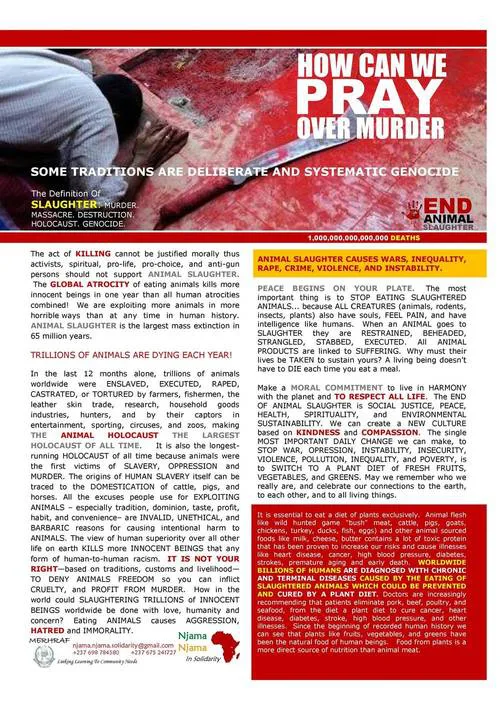 Njama Njama Pledge To Say No To Animal Slaughter