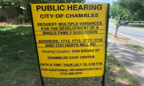 PRESERVE CHAMBLEE: Say NO to four houses at 1723 Harts Mill Rd – Say NO to flag lots in Chamblee