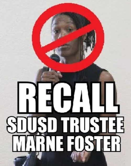 PETITION SUCCESS!!! FOSTER HAS RESIGNED!!!!  RECALL SAN DIEGO UNIFIED SCHOOL DISTRICT TRUSTEE MARNE FOSTER