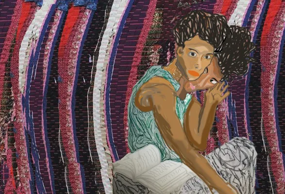 Woven Women Listening Sculpture Art in Glover Park