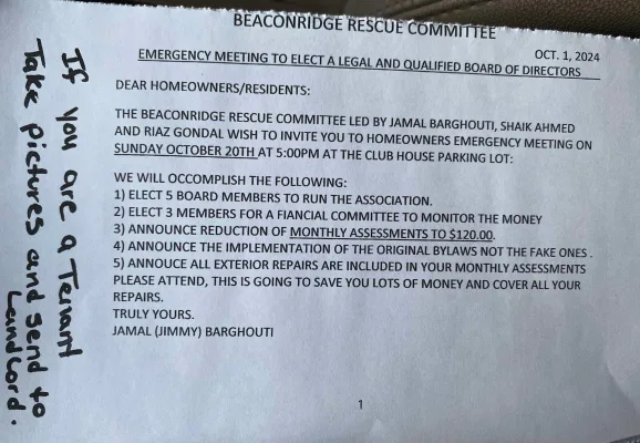 Take Back Beaconridge: Time for change in the HOA