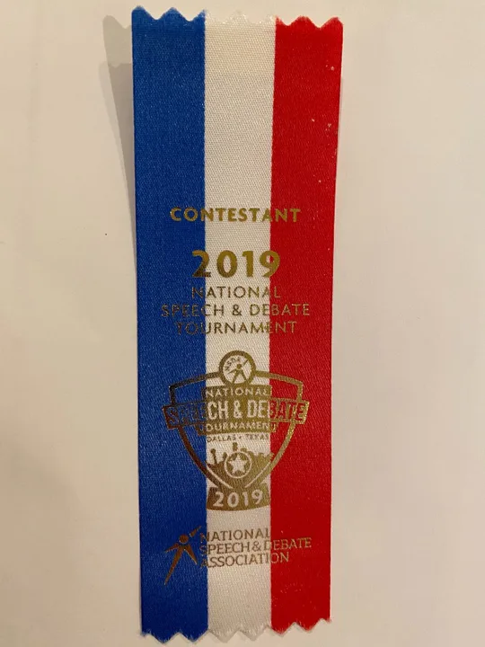 NSDA Nationals Contestant Ribbons
