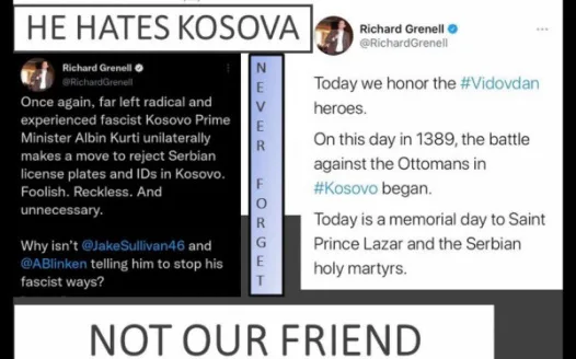 Richard Grenell is An Enemy of The Albanian Nation and Kosovo and Albania