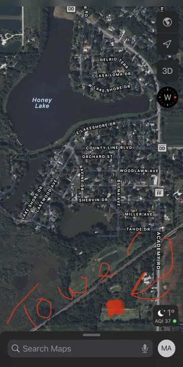 No Cell Tower on Academy Road.