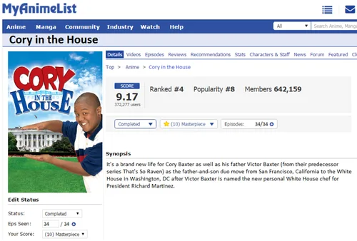 Petition to add "Cory in the House" to MyAnimeList.net