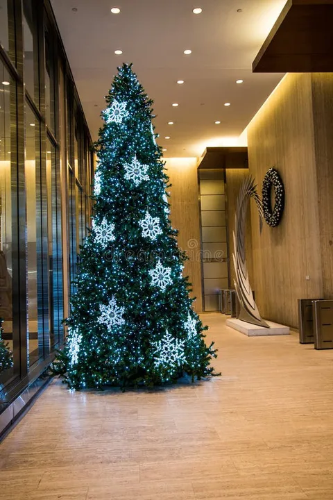 Set Up Christmas Tree at 55 Broadway