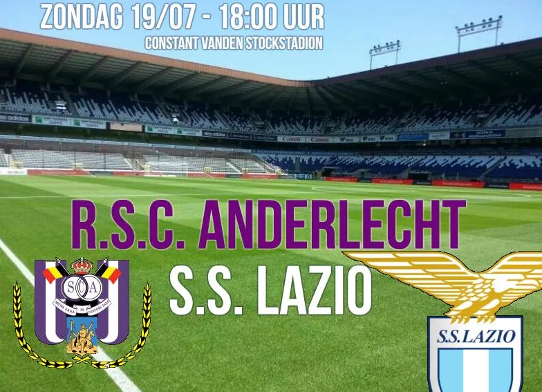 Laziofans aanwezig op Anderlecht - Lazio