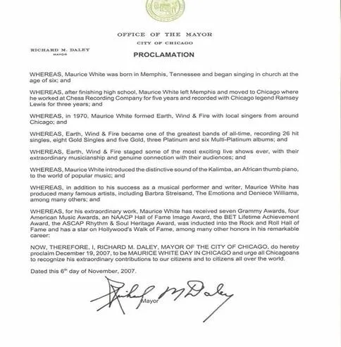Maurice White Day in Chicago