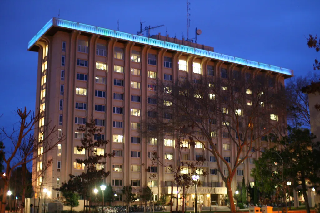 Turn on the blue lights on top of Swig at night