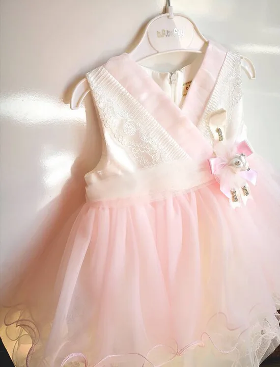 Lorenzo pink dress with blush and cloud cheeks