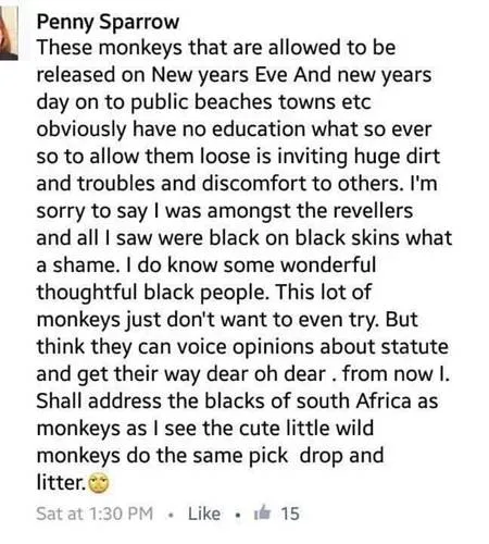 #Penny Sparrow must fall