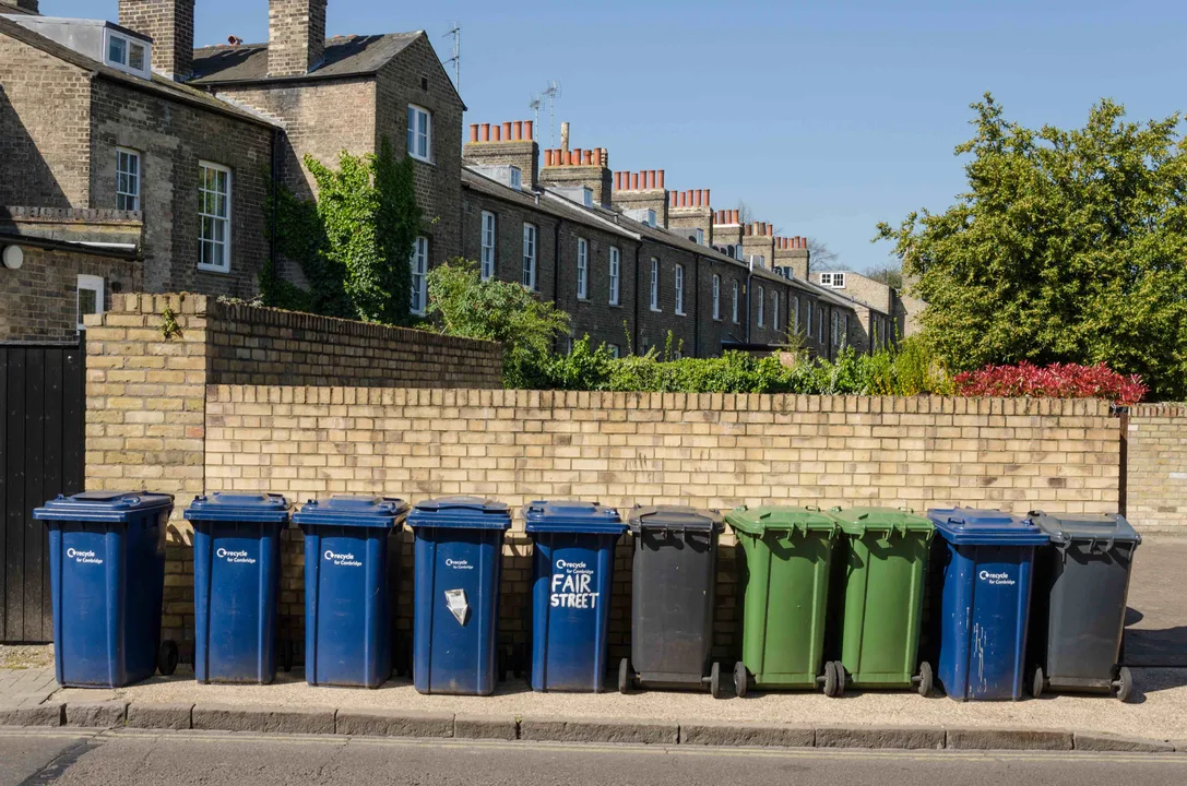 Wheelie Bin Rubbish Emptying Returned To Weekly, Introduction of Full Size Blue Wheelie Bins For Recycling Including Black Paper Box Inner For Paper A