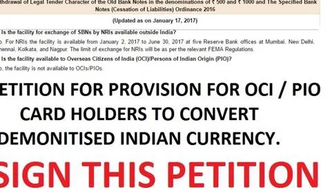 Allow OCI / PIO to exchange Indian Rupees