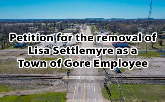Petition for the removal of Lisa Settlemyre as a Town of Gore Employee