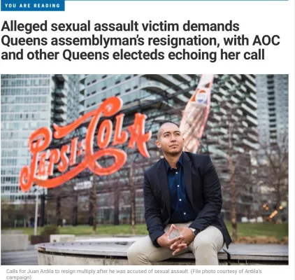 Juan Ardila, resign from State Assembly D37 Sexual Assault of LIC resident