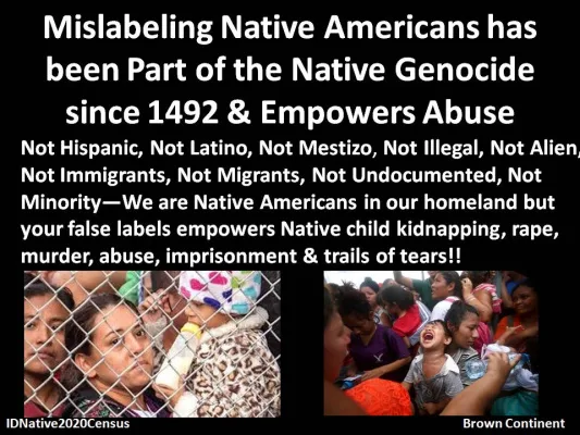 We are Native American and Not Hispanic, Latino, Mestizos