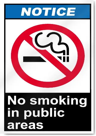 NO SMOKING IN ALL PUBLIC PLACES IN US