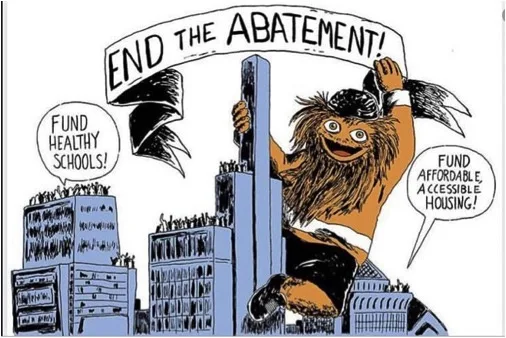 End the tax abatement, fund healthy schools and affordable housing!