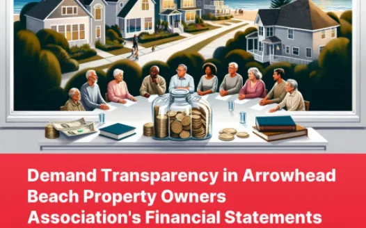 Request for Transparency in Arrowhead Beach Property Owners Association's Financial Statements