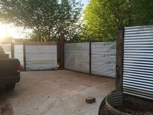Support For Ellis Family Corrugated Metal Fence