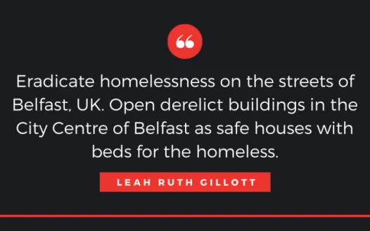 Open derelict buildings in the centre of Belfast, UK, for homeless beds
