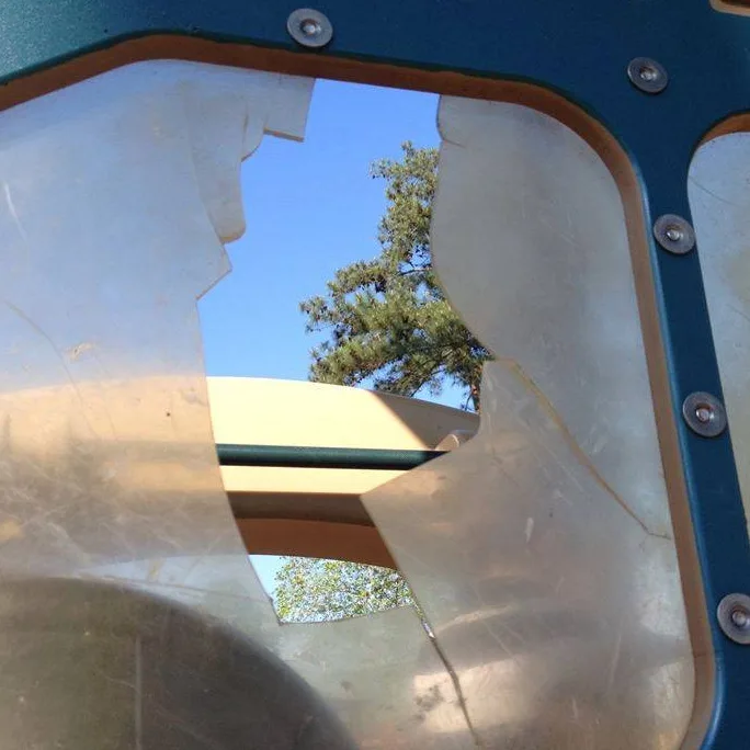 Repair Broken PlexiGlass in Atascocita Forest Playground Equipment