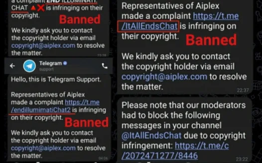 Action Against "Aiplex Software Pvt Ltd" For Multiple Fraudulent Copyright infringement claims without evidence against @endilluminati telegram