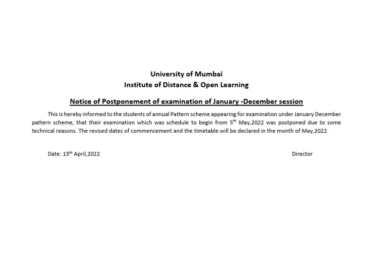 Postpone business test