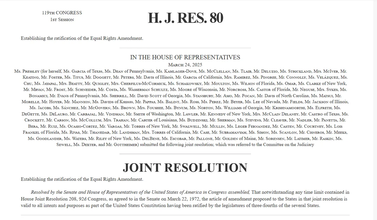 Ratifying of the Equal Rights Amendment