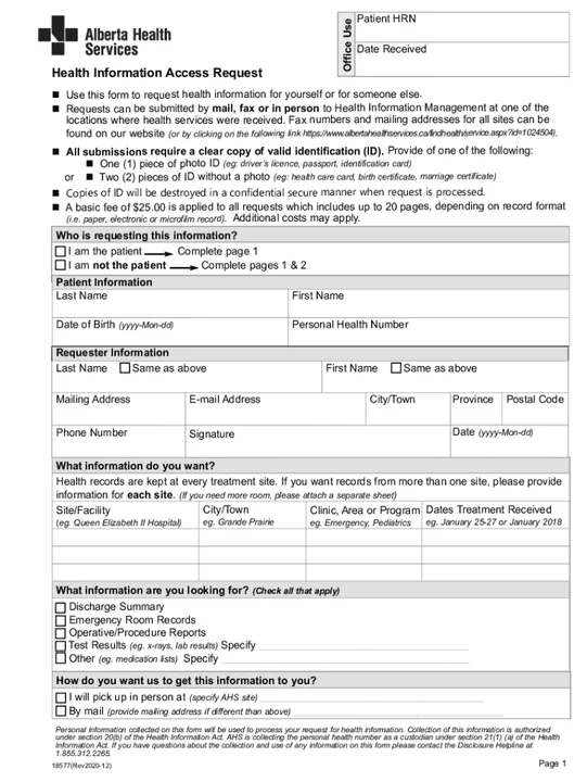 FOIP Information RELEASE REQUEST
