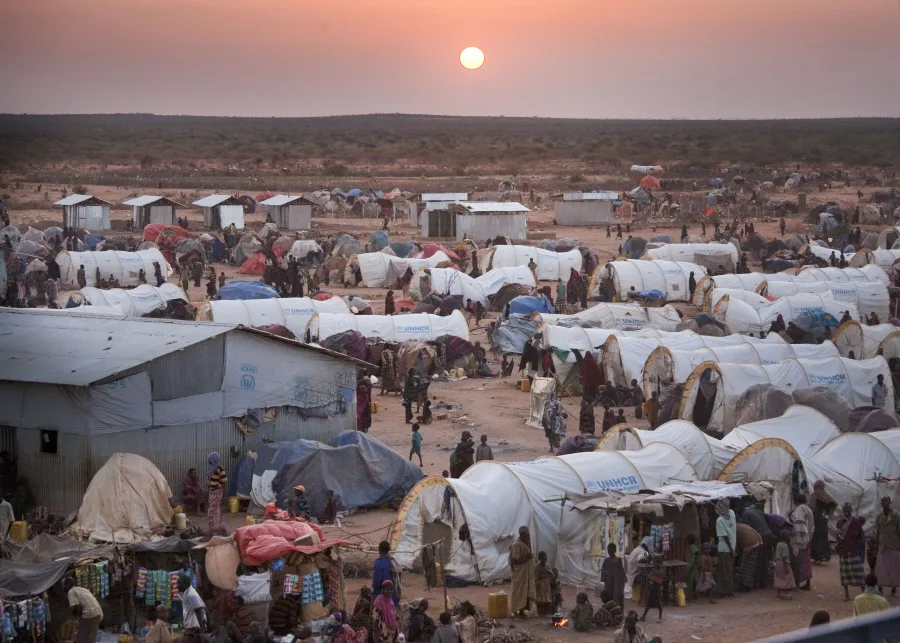 One camp 100,000 refugees
