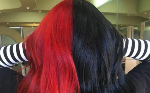 TO GET MY MOM TO LET ME DYE MY HAIR HALF RED HALF BLACK