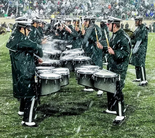 have marching band rehearsal in the rain