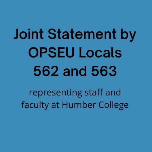 Humber Statement in Solidarity with Annette Bouzi