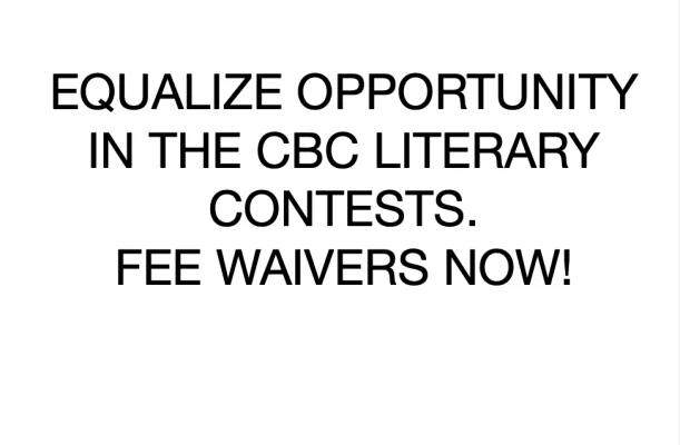 Fee waivers for CBC literary contests